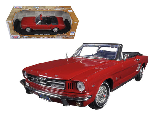 1964 1/2 Ford Mustang Convertible Red Timeless Classics 1/18 Diecast by Maisto